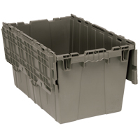 Bac de distribution avec couvercle &agrave; charni&egrave;res, 16-1/4" x 25-3/8" x 14-1/8", Gris - Quantum Storage System QDC2515-14