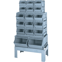 Combinaisons de bacs &agrave; assembler, Cap. 1000 lb, 33-1/2" la x 19 1/2" p x 54-1/4" h, Bleu - Stackbin 1-1751B2-BLUE