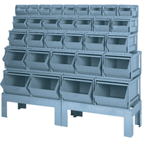Combinaisons de bacs &agrave; assembler, Cap. 1000 lb, 68" la x 19-1/2" p x 55 1/4" h, Bleu - Stackbin 1-31512B2-BLUE