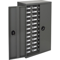 KPC-400 Parts Cabinet, Galvanized Steel, 48 Drawers, 22-3/5" x 10-4/5" x 36-9/10", Grey - KLETON 