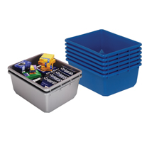 Bacs empilables en crois&eacute;, 11" la x 17,25" p x 12" h, Bleu - Quantum Storage System TUB1711-12BL
