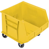 Mobile Bin, 14" H x 16-1/2" W x 18" D, 75 lbs. Capacity, Yellow - Quantum Storage System QUS275MOBYL