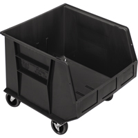 Mobile Bin, 14" H x 16-1/2" W x 18" D, 75 lbs. Capacity, Black - Quantum Storage System QUS275MOBBK