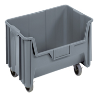 Mobile Giant Stack Container, 12-7/16" H x 19-7/8" W x 15-1/4" D, 250 lbs. Capacity, Grey - Quantum Storage System QGH705MOBGY