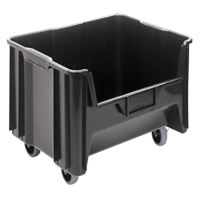 Mobile Giant Stack Container, 12-7/16" H x 19-7/8" W x 15-1/4" D, 250 lbs. Capacity, Black - Quantum Storage System QGH705MOBBK