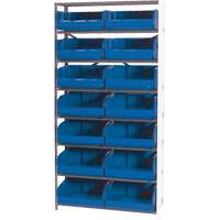 &eacute;tag&egrave;re de stockage avec bacs empilables, Acier, Sans boulons, Ajout, 36" la x 76" h x 12" p -  