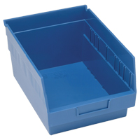 Bacs en plastique pour &eacute;tag&egrave;res Store More, 8-3/8" la x 6" H x 11-5/8" p, Bleu, Capacit&eacute; 50 lb - Quantum Storage System QSB207BL