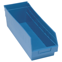 Store More Plastic Shelf Bins, 6-5/8" W x 6" H x 17-7/8" D, Blue, 70 lbs. Capacity - Quantum Storage System QSB204BL