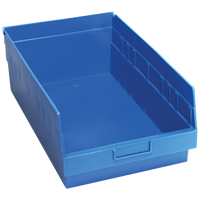 Store More Plastic Shelf Bins, 11-1/8" W x 6" H x 17-7/8" D, Blue, 70 lbs. Capacity - Quantum Storage System QSB210BL