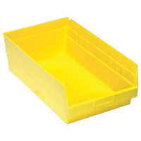 Bacs en plastique pour &eacute;tag&egrave;res Store More, 11-1/8" la x 6" H x 17-7/8" p, Jaune, Capacit&eacute; 70 lb - Quantum Storage System QSB210YL