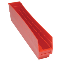 Bacs en plastique pour &eacute;tag&egrave;res Store More, 4-1/8" la x 6" H x 23-5/8" p, Rouge, Capacit&eacute; 90 lb - Quantum Storage System QSB205RD