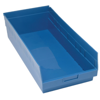 Bacs en plastique pour &eacute;tag&egrave;res Store More, 11-1/8" la x 6" H x 23-5/8" p, Bleu, Capacit&eacute; 90 lb - Quantum Storage System QSB216BL