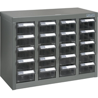 KPC-600 Parts Cabinet, Steel, 20 Drawers, 18-1/3" x 8-2/3" x 13-3/4", Grey - KLETON 
