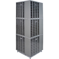 Heavy-Duty Industrial Carousel Drawer Cabinet, Steel, 480 Drawers, 27" W x 27" D x 80" H, Grey - KLETON 