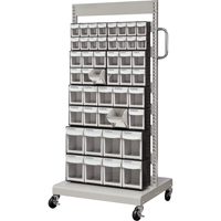 Servante mobile de bacs &agrave; plateaux inclinables, &agrave; un c&ocirc;t&eacute;, 46 bacs, 26-1/4" la x 22" p x 57-1/2" h - KLETON 