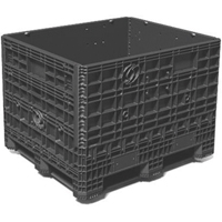 Medium-Duty Collapsible Bulkpak Containers, 48" L x 40" W x 34" H, Black - Orbis GP40X48X34-BLACK