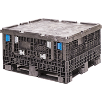 Medium-Duty Collapsible Bulkpak Containers, 48" L x 40" W x 39" H, Black - Orbis GP40X48X39-BLACK