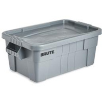 Bac de stockage Brute avec couvercle, 27,88” p x 16,5” la x 10,7" h, Capacit&eacute; 112 lb, Gris - Rubbermaid FG9S3000GRAY