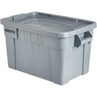 Bac de stockage Brute avec couvercle, 27,88” p x 17,38” la x 15,13” h, Capacit&eacute; 160 lb, Gris - Rubbermaid FG9S3100GRAY