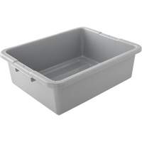 Undivided Bus/Utility Box, 7" H x 21.5" D x 17" L, Plastic, Grey - Rubbermaid FG335192GRAY