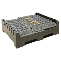 Contenant de vrac pliable, 47,2" lo x 39,4" la x 39,4" h, Gris - KLETON 