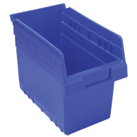 Store-Max Shelf Bins, 6-5/8" W x 8" H x 11-5/8" D, Blue, 44 lbs. Capacity - Quantum Storage System QSB802BL