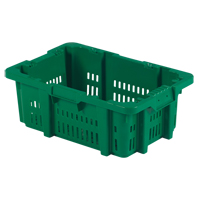 Food Handling Plastic Stack-N-Nest Container, 16" x 23.9" x 8.8", Green - Orbis 1102569
