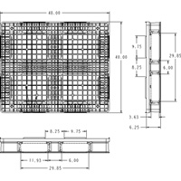 Palette en plastique RachoCell, Acc&egrave;s de Quatre c&ocirc;t&eacute;s, 48" lo x 40" la x 6-1/3" h - Orbis 4969187
