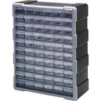 Armoire &agrave; tiroir, Plastique, 60 tiroirs, 15" x 6-1/4" x 18-3/4", Noir - Quantum Storage System PDC-60BK