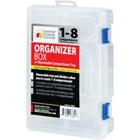Plastic Compartment Box, 6.25" W x 9.25" D x 2.2" H, 8 Compartments - Quantum Storage System QB600