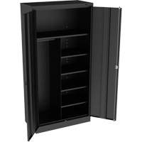 Combination Cabinet, 36" W x 18" D x 72" H, Black - Tennsco 1472-BLK