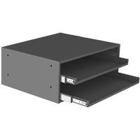 Large Slide Rack for Compartment Box Cabinets, Steel, 2 Slots, 20" W x 15-15/16" D x 8-3/16" H, Grey - Durham Manufacturing 302B-15.75-95
