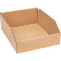 Boîtes profondes en carton ondul&eacute;, 9-3/4" la x 11-1/4" p x 4-1/2" h, Beige - Mitchel Lincoln MLCG173
