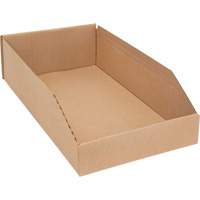 Boîtes profondes en carton ondul&eacute;, 9-3/4" la x 17-1/4" p x 4-1/2" h, Beige - Mitchel Lincoln MLCG181