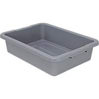 All-Purpose Ribbed-Bottom Storage Tub, 5" H x 15" D x 20" L, Plastic, Grey - Quantum Storage System FSB-20155RGY