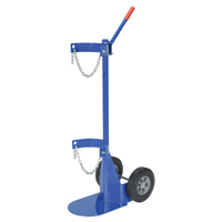 Gas Cylinder Cart, Rubber Wheels, 12" W x 15-1/2" L Base, 500 lbs. - Vestil CYL-D-1-HR