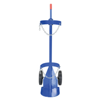 Gas Cylinder Cart, Rubber Wheels, 12" W x 15-1/2" L Base, 500 lbs. - Vestil CYL-D-1-HR