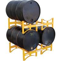 Porte-barils empilable en acier, 2 barils, Capacit&eacute; de 1600 lb, 45-1/2" la x 29-7/8" p x 12-3/4" h - Vestil DRUM-RACK-2