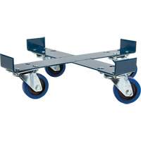Drum Dolly, Steel, 1400 lbs. Capacity, 24" Diameter, Blue Elastic Casters DC877 | SCN Industrial