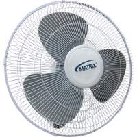 Wall Mount Oscillating Fan, Commercial, 3 Speed, 16" Diameter - Matrix Industrial Products 