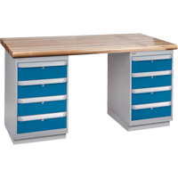 Heavy-Duty Workbench, Dual Drawers, 1500 lbs. Cap., 60" W x 36" D, 34" H - KLETON 