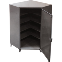 Corner Cabinets, Steel, 4 Shelves, 72" H x 48" W x 24" D, Grey - Strong Hold 446-COC-244