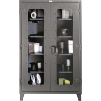 Armoires &agrave; fen&ecirc;tres claires, Acier, 4 Tablettes, 60" h x 48" la x 24" p - Strong Hold 45-LD-243