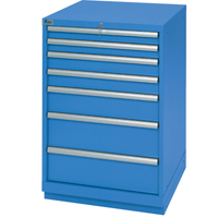 Drawer Cabinets, 7 Drawers, 28-1/4" W x 28-1/2" D x 41-3/4" H, Bright blue - Lista XSSC0900-0703/BB