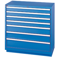 Drawer Cabinets, 7 Drawers, 40-1/4" W x 22-1/2" D x 41-3/4" H, Bright blue - Lista XSHS0900-0702/BB
