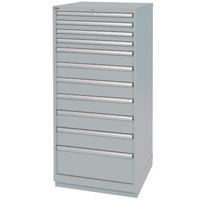 Drawer Cabinets, 11 Drawers, 28-1/4" W x 28-1/2" D x 59-1/2" H, Grey - Lista XSSC1350-1103/LG