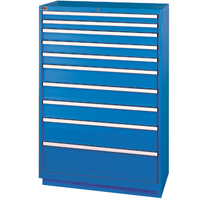 Armoires de rangement avec tiroirs, 10 tiroirs, 40-1/4" la x 22-1/2" p x 59-1/2" h, Bleu brillant - Lista XSHS1350-1002/BB