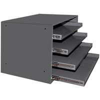 Casiers pour boîtes &agrave; compartiments, Acier, 4 compartiments, 20" la x 15-3/4" p, 15" h, Gris - Durham Manufacturing 303B-15.75-95