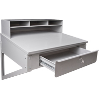 Wall-Mounted Shop Desk, 34-1/2" W x 28" D x 31" H, Grey - KLETON 