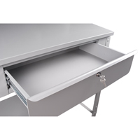 Open Floor Style Shop Desk, 34-1/2" W x 30" D x 53" H, Grey - KLETON 